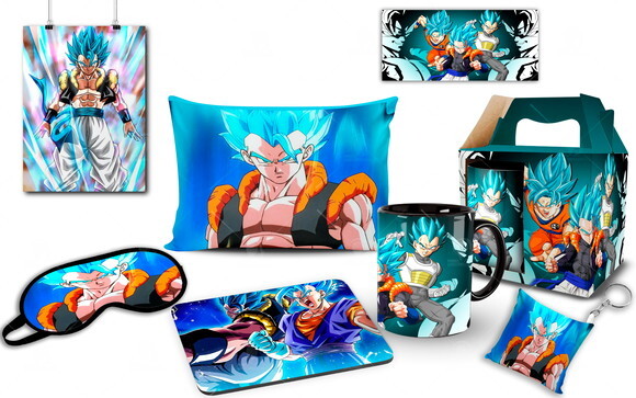 Kit personalizado Dragon Ball Super Goku Vegeta Vegito blue