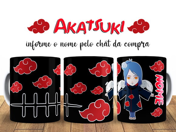 Kit Personalizado Konan Akatuski com Nome