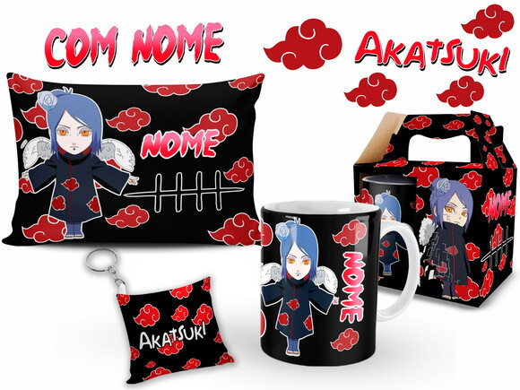 Kit Personalizado Konan Akatuski com Nome