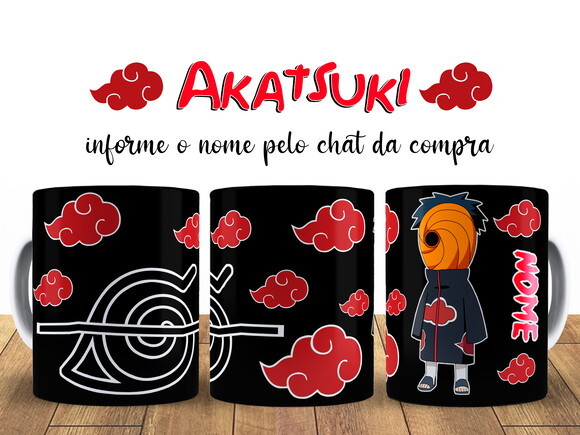 Kit Personalizado Obito Uchiha Akatuski com Nome