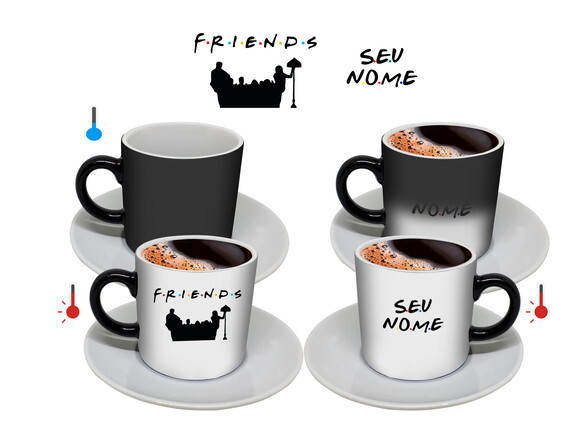 Xícara De Café Mágica Personalizada Seriado Friends Com Nome