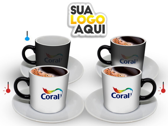 Xícara Mágica 90 ml Personalizada Com Seu Logo 4 unidades