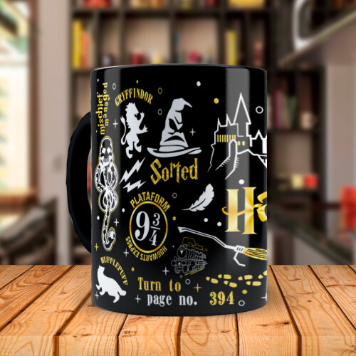 Caneca Mágica Harry Potter Clássica com Nome Personalizado