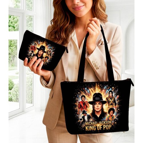 Bolsa de Ombro + Necessaire Michael Jackson Rei do Pop