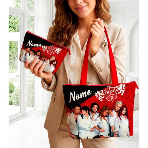 Bolsa de Ombro + Necessaire Banda Rebelde RBD Personalize com Nome