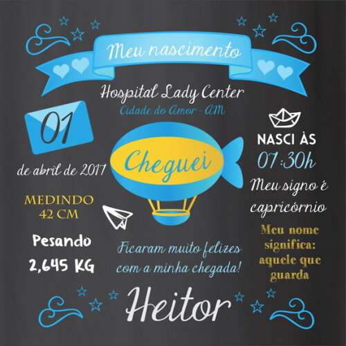 Azulejo Decorativo Presente Meu Nascimento Menina / Menino!!