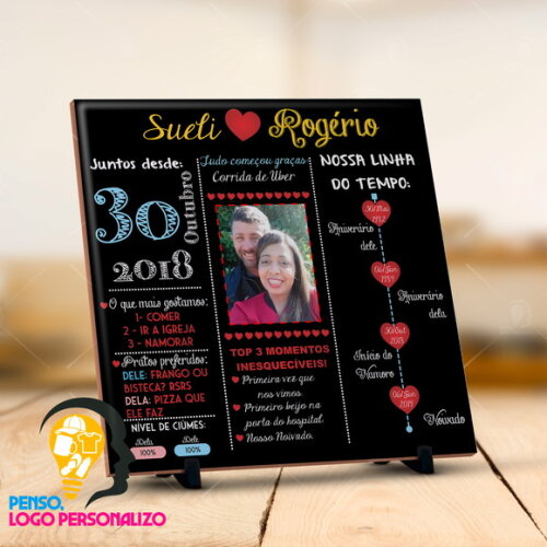 Azulejo Decorativo Presente Namorados, Noivos com Foto!!!
