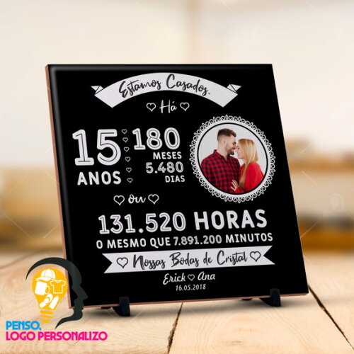 Azulejo Personalizado Presente Bodas Casamento Namoro Casal