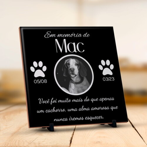 Azulejo Personalizado Lápide Pet Homenagem para Seu Dog