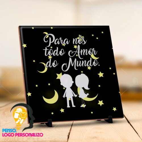 Azulejo Personalizado Presente Namoro Casal com Frase