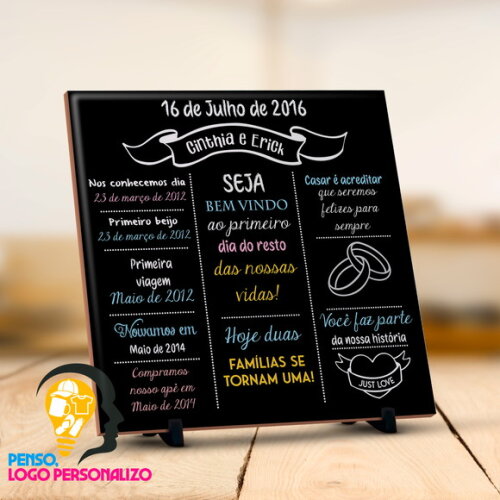 Azulejo Personalizado Presente de Casamento
