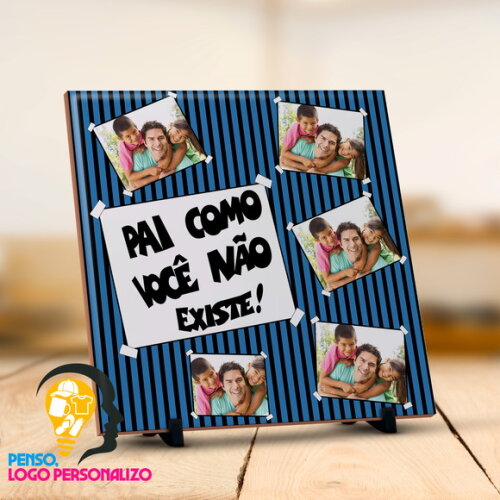 Azulejo Presente dia dos Pais com Foto + Frase