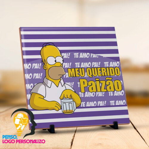 Azulejo Presente Meu Querido Paizão Homer Simpsons