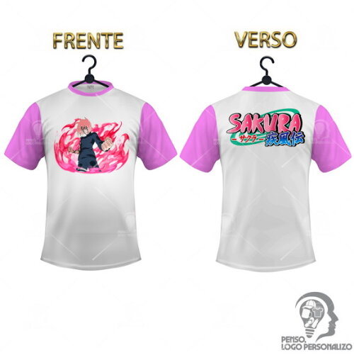 Camisa Raglan Sakura Naruto Shippuden Personalizada Mod002