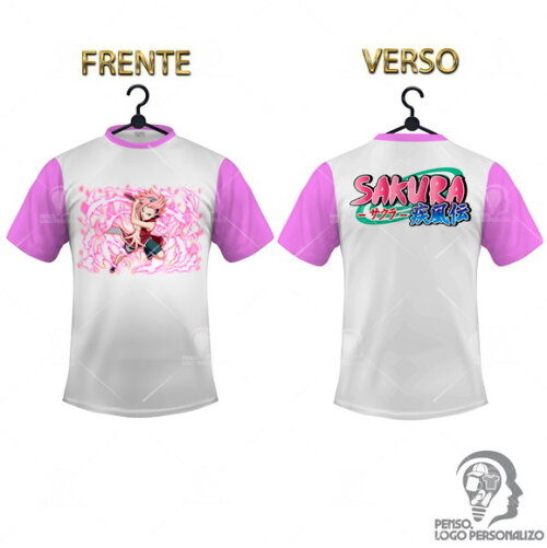 Camisa Raglan Sakura Naruto Shippuden Personalizada Mod004