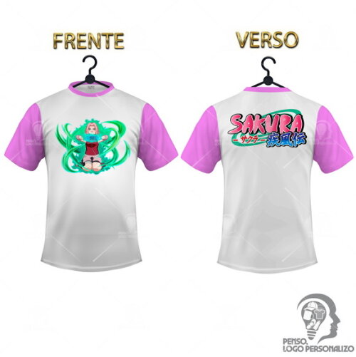Camisa Raglan Sakura Naruto Shippuden Personalizada Mod005