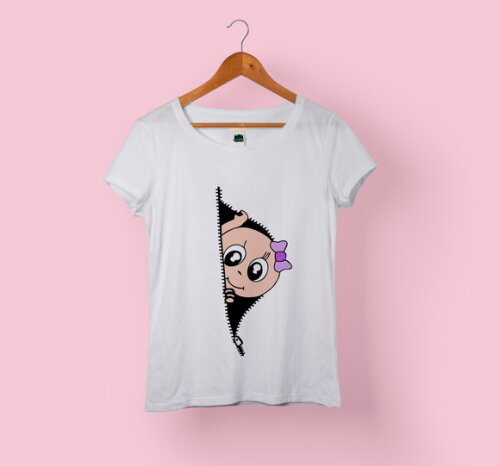 Camiseta Babylook Gestante Grávida Vários Modelos - Mod 005