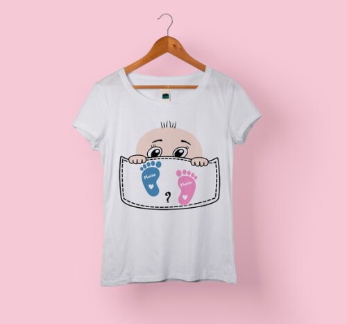Camiseta Babylook Gestante Grávida Vários Modelos - Mod 007