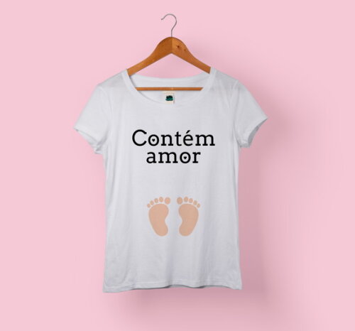 Camiseta Babylook Gestante Grávida Vários Modelos - Mod 015