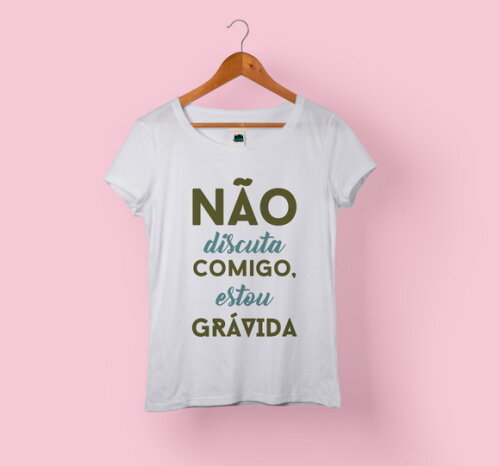 Camiseta Babylook Gestante Grávida Vários Modelos - Mod 018