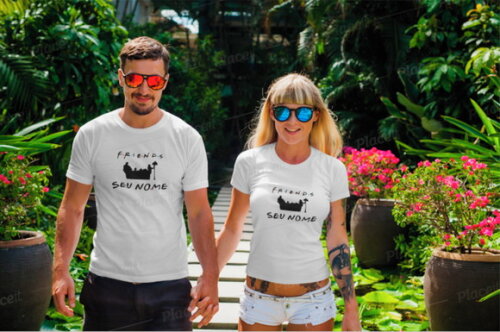Camiseta Friends Kit Casal 2 unidades