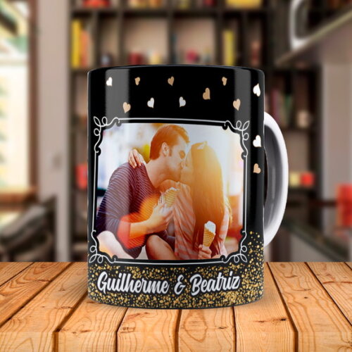 Caneca + Almofada Presente Dia dos Namorados Eu&vc com Foto