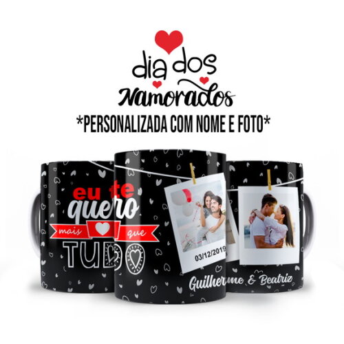 Caneca + Almofada Presente Dia dos Namorados com Foto