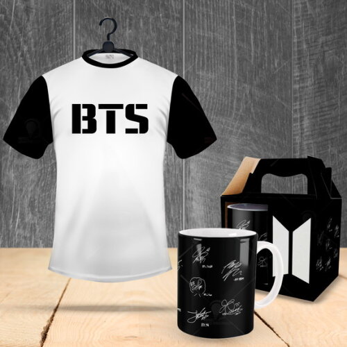 Caneca + Camiseta Personalizada BTS K-POP - Mod 001