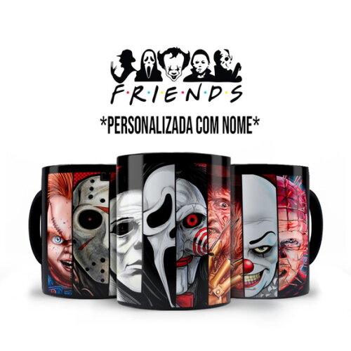 Caneca + Kit Agenda Filme de Terror com Nome