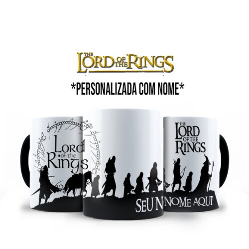 Caneca + Kit Agenda Filme O Senhor Do Anéis Com Nome