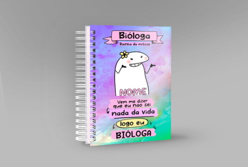 Caneca + Kit Agenda Profissão Bióloga Biologia Flork Nome