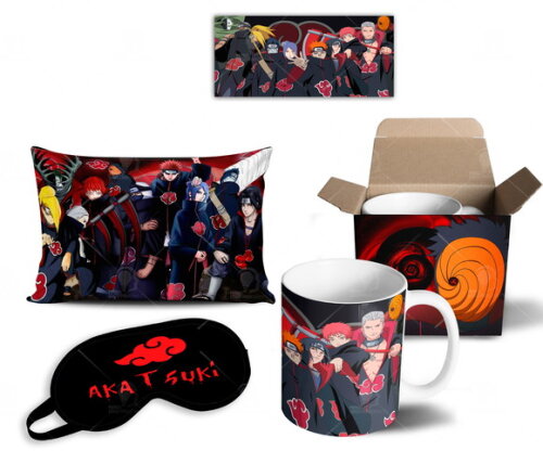 Caneca + Kit Akatsuki Anime Naruto Shippuden - Mod 005