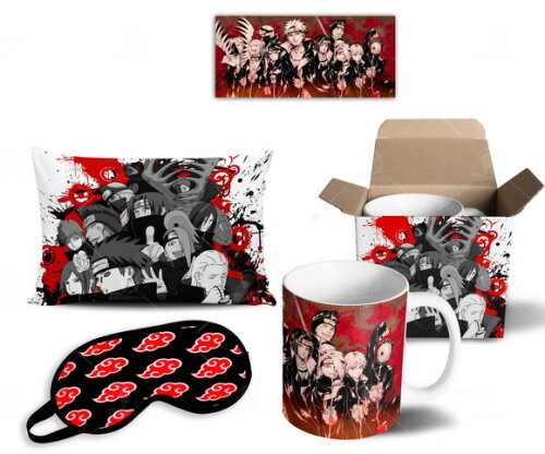 Caneca + Kit Akatsuki Anime Naruto Shippuden - Mod 009