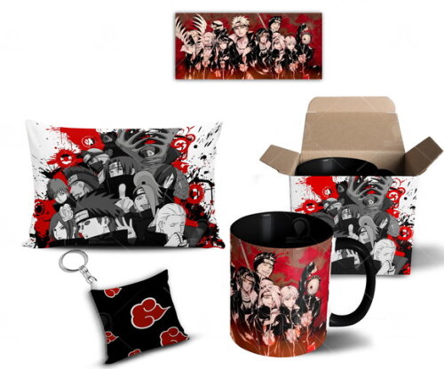 Caneca + Kit Akatsuki Anime Naruto Shippuden - Mod 010