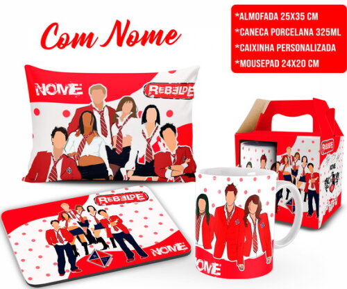 Caneca + Kit Banda Rbd Rebelde Personalizado com Nome
