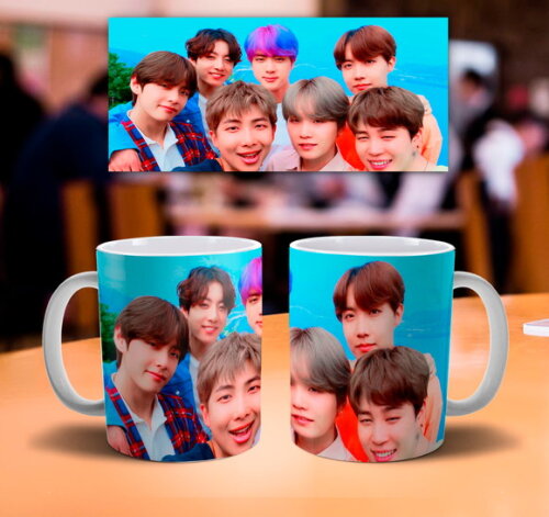 Caneca + Kit Banda BTS Kpop - Mod 003