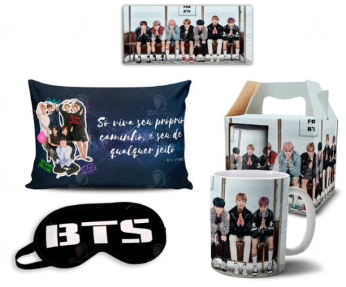 Caneca + Kit Banda BTS Kpop - Mod 001