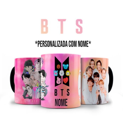 Caneca + Kit com Agenda Bts K-pop Personalizada com Nome