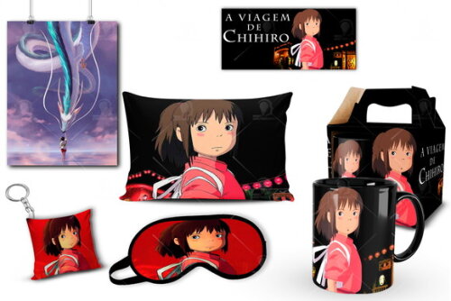 Caneca + Kit Desenho A Viagem de chihiro - Mod 002