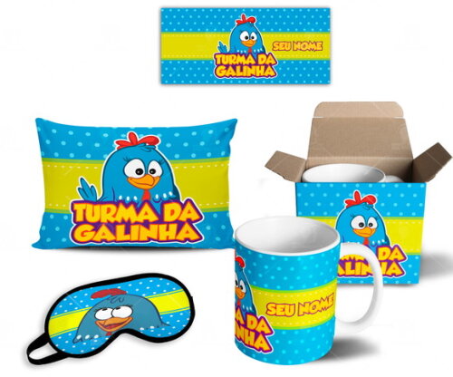 Caneca + Kit Galinha Pintadinha Aniversario com Nome