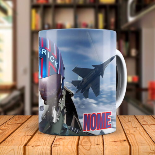 Caneca + Kit Filme Top Gun Maverick Tom Cruise com Nome