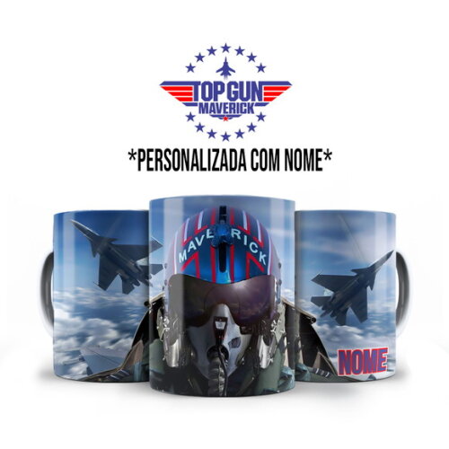 Caneca + Kit Filme Top Gun Maverick Tom Cruise com Nome