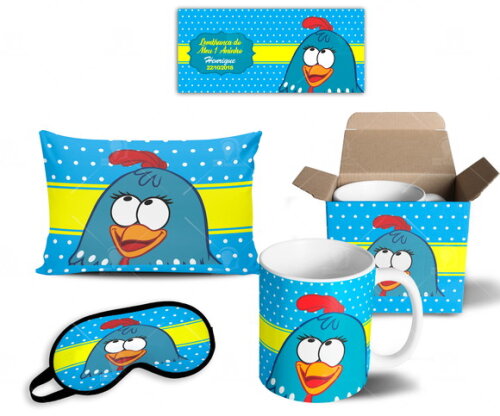 Caneca + Kit Galinha Pintadinha Aniversario com Nome