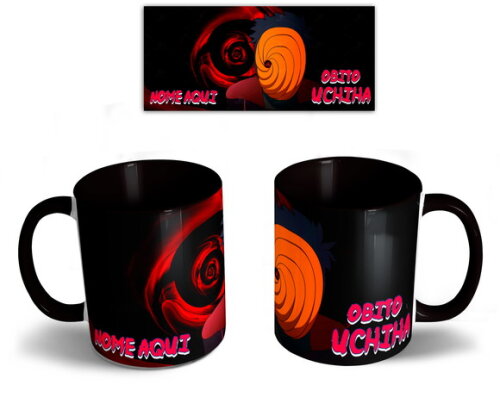 Caneca + Kit Geek Obito Uchiha com Nome