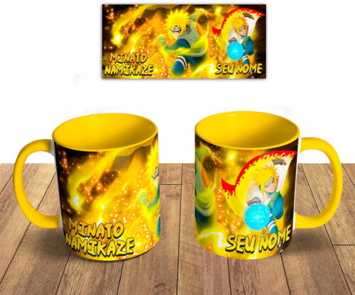 Caneca + Kit Geek Minato Namikaze Naruto com nome