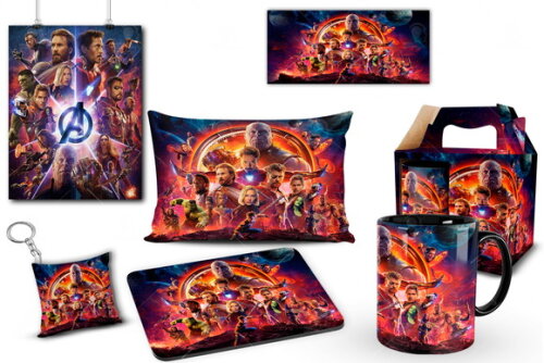 Caneca + Kit Geek Vingadores Avengers Guerra Infinita Mod 01