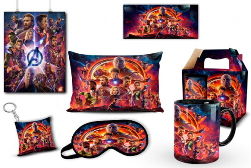 Caneca + Kit Geek Vingadores Avengers Guerra Infinita Mod 02