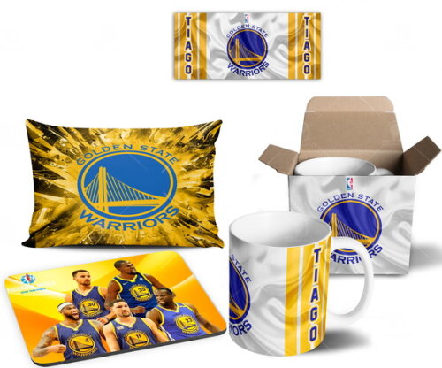 Caneca + Kit Golden State Warriors NBA com nome - mod 002