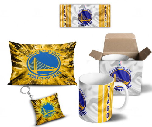 Caneca + Kit Golden State Warriors NBA com nome - mod 003