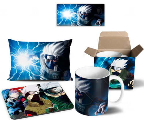 Caneca + Kit Kakashi Anime Naruto Shippuden - Mod 002